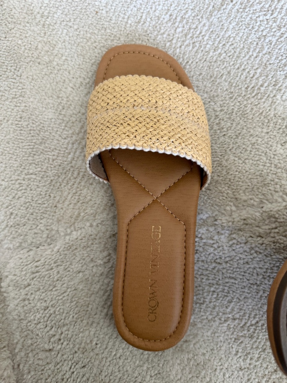 Crown Vintage Tan Woven Slide Mules - Picture 3 of 4